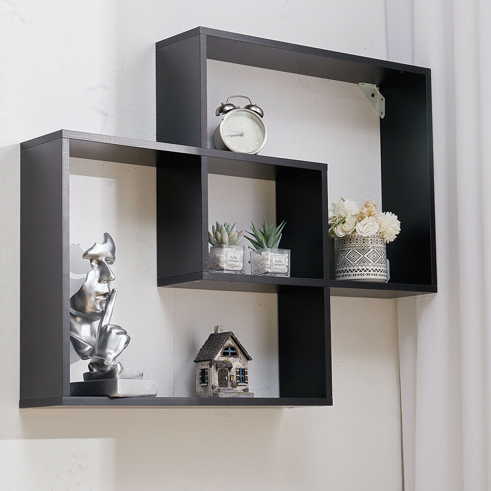 Modern Decor Wall Floating Shelves Book Display Shelf Storage Cube Box Shelving
