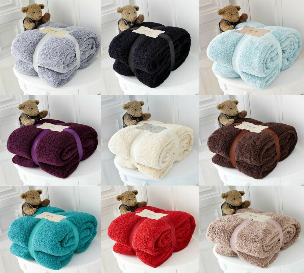 TEDDY BEAR FLEECE THROW BED LARGE BEDSPREAD SOFT CUDDLY WARM SOFA BLANKET