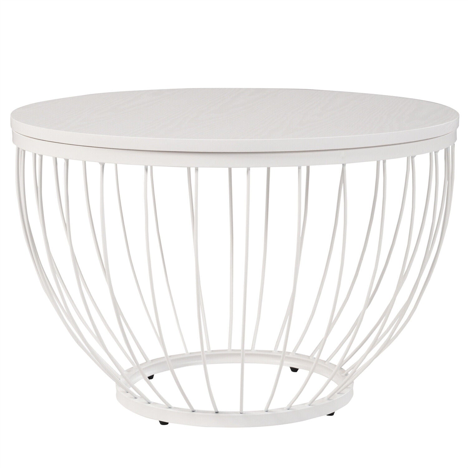 Modern Round Coffee Table Set of 2 Nesting Table Metal Frame Marble Effect HT