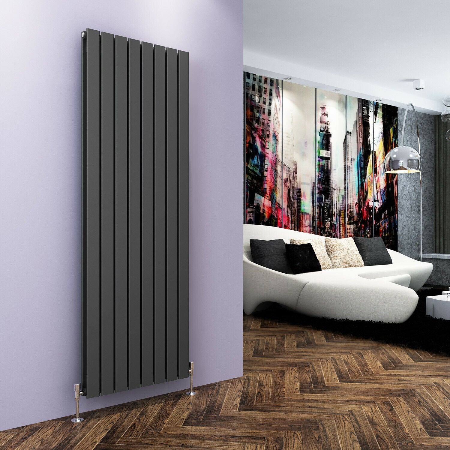 Vertical Designer Radiator 1800 x608mm  Double Flat Panel Heating Rads