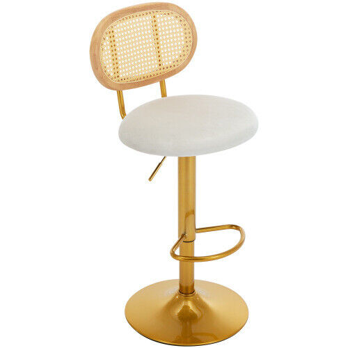 Bar Stools Set of 2 Dining Chair Swivel Velvet Pub Bar Lounge Chairs HT