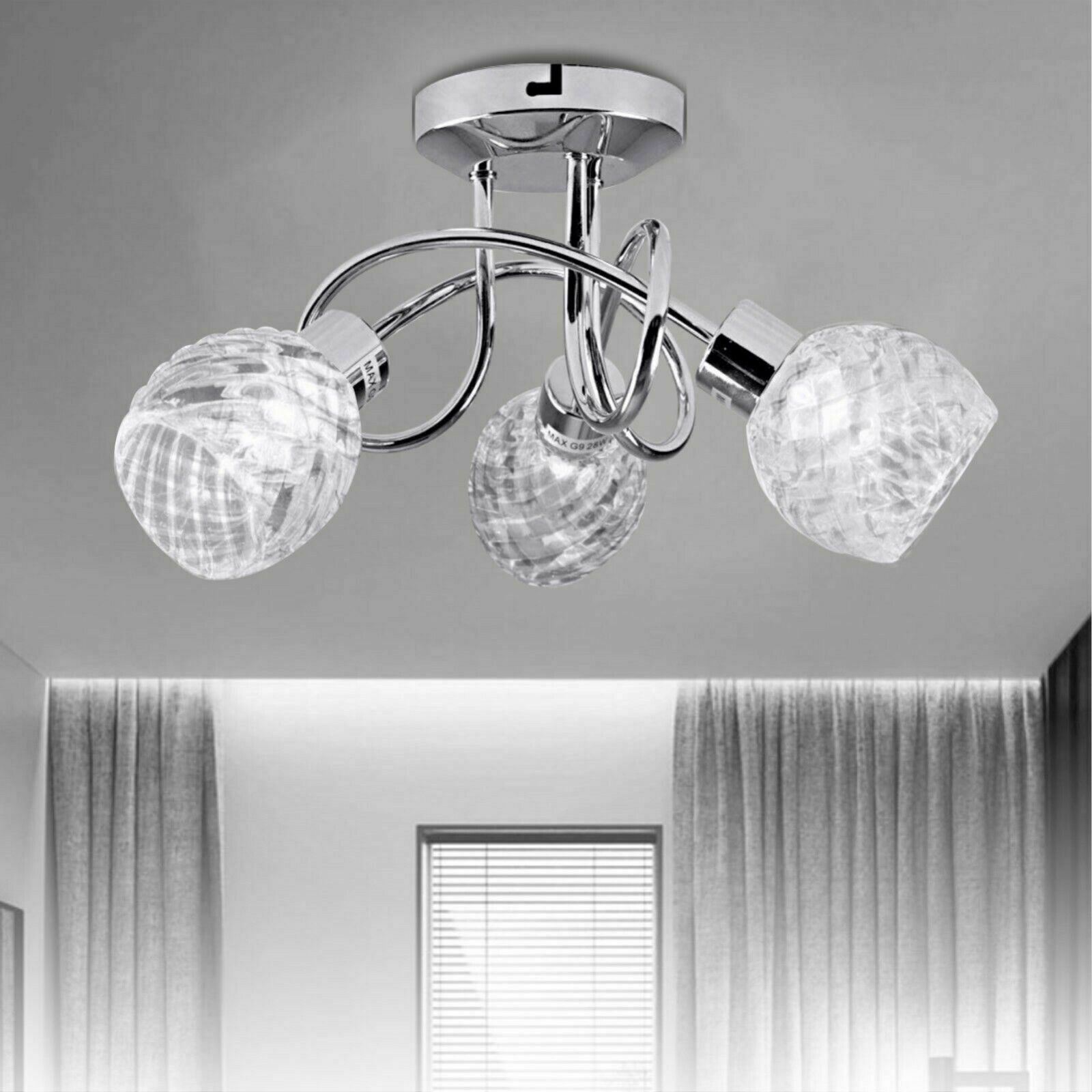LED Crystal Ceiling Light Chandelier 3 way Lamp Kitchen Bed Living room Lights