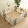 14 Panels Foldable Baby Playpen with Activity Panel & Basketball Hoop Grey HT