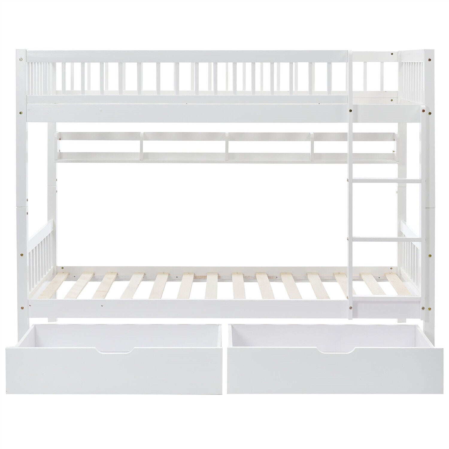 3ft Single Bunk Beds Pine Wood Kids Furniture Bed Frame High Sleeper w/Drawer HT