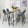 2× Velvet Breakfast Bar Stools Soft Padded Seat Kitchen Pub Modern Grey / Blue