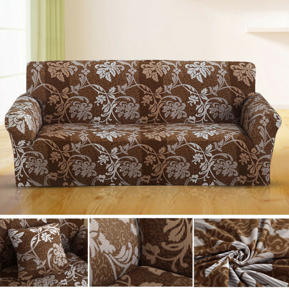 1/2/3 Seater Elastic Floral Sofa Covers Slipcover Settee Stretch Couch Protector