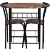 3Pcs Dining Table &Chairs Set for Kitchen Dining Room Breakfast Furniture Set HT