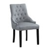 2x Velvet Dining Chairs with Rivets Knocker Home Dining Room Kitchen Silver Grey
