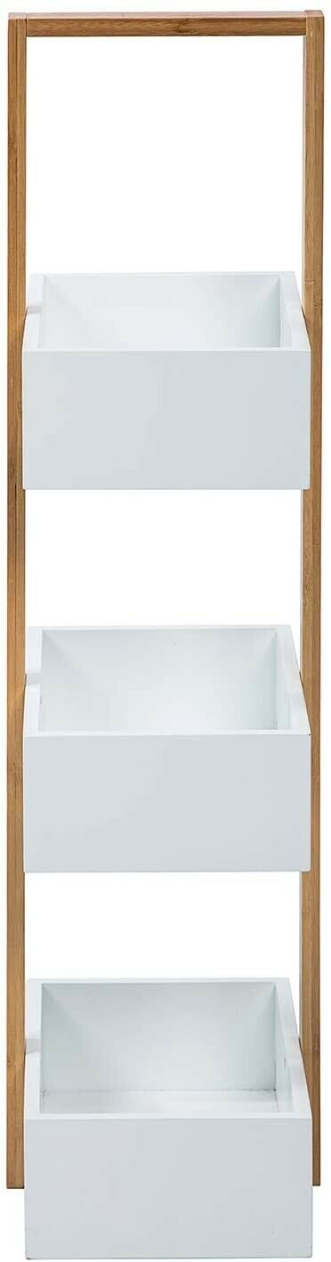 3 Tier Bamboo & MDF Bathroom Bedroom Storage Caddy Unit - 22 x 11 x 81(H)cm