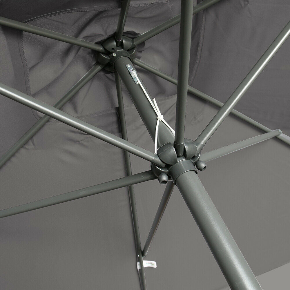 2x3M Outdoor Parasol Patio Sun Shade Garden Umbrella Crank Rectangular Grey
