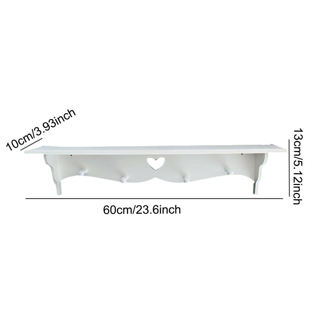 Heart Shaped Floating Wall Shelf Bookshelf Display Storage With