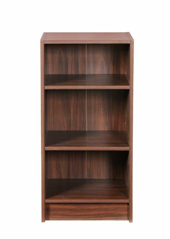 3 Tier Cube Bookcase Display Shelving Storage Unit Wood Furniture Walnut