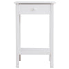 Wooden Bedside Table Cabinet W/ Drawer Shelf Storage End Side White
