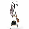 Tall Coat Stand 9 Hooks Clothes Storage Shelves Hat Freestanding Hallway Bedroom