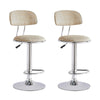 Bar Stools x2 Beige Swivel Barstools Gas Lift Rest Pub Chairs Kitchen Breakfast