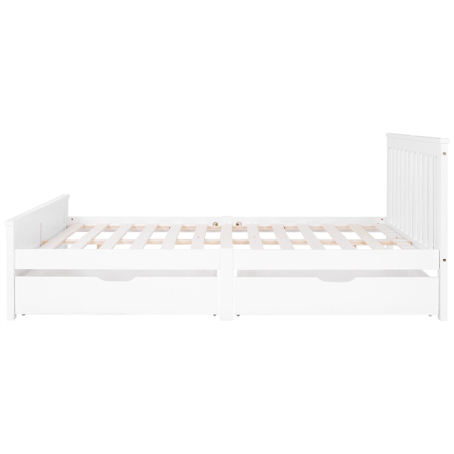 2 Drawers 4ft 3ft Double Single Wooden Solid White Pine Kids Storage Bed Frame