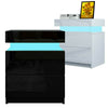 High Gloss Bedside Table Nightstand Chest Cabinet Unit with Drawers LED Lighting