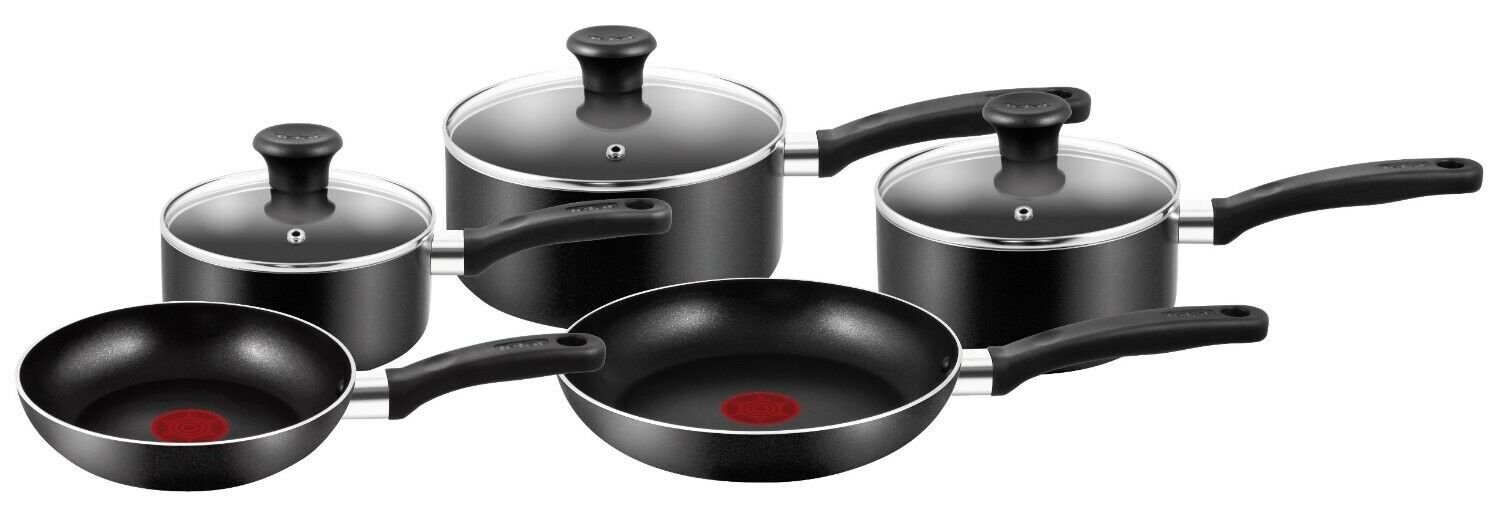 Tefal Essential Non-Stick 5 Pieces Cookware Saucepan Set