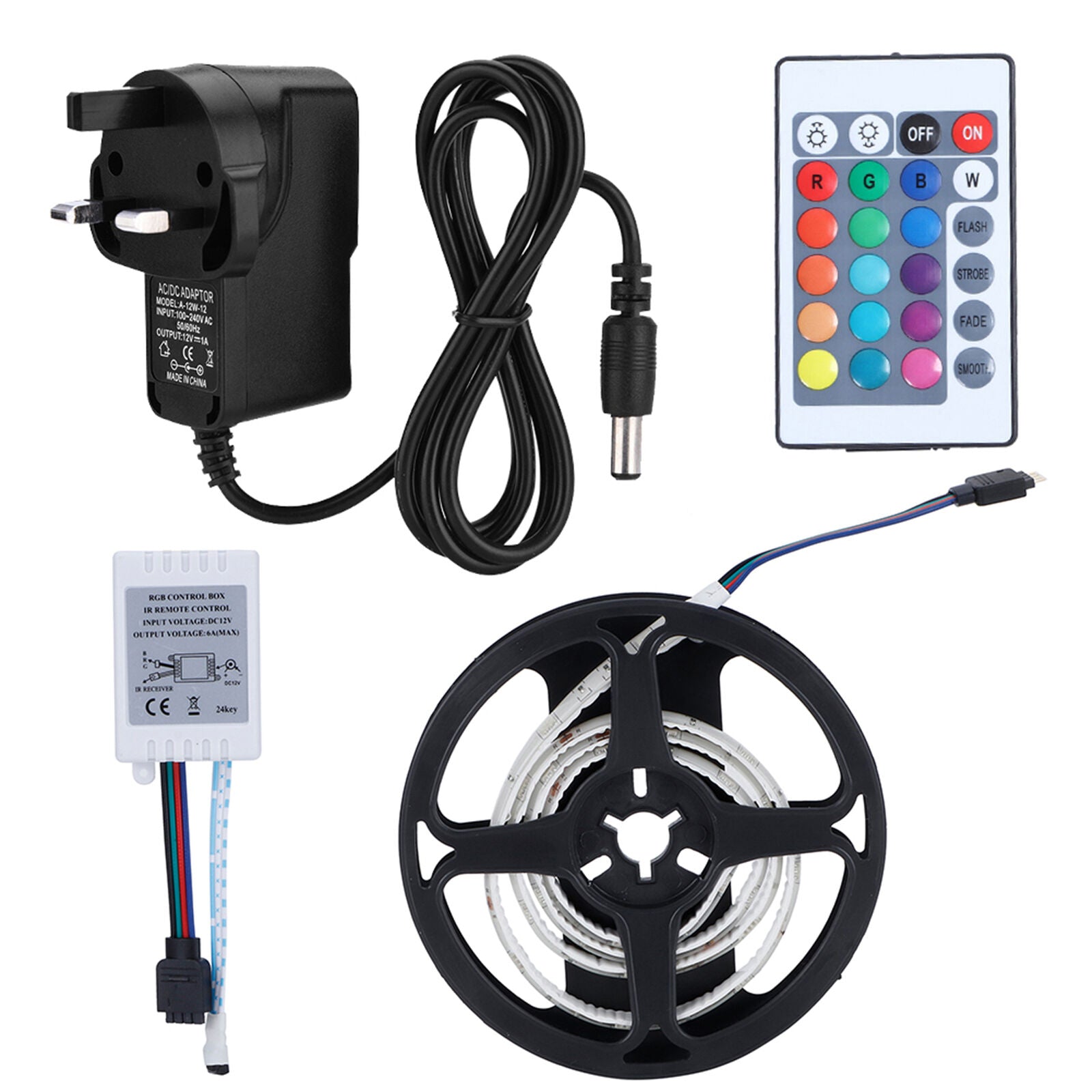 White LED Light Bedside Table Nightstand Cabinet High Gloss 2 Drawers Flip Cover