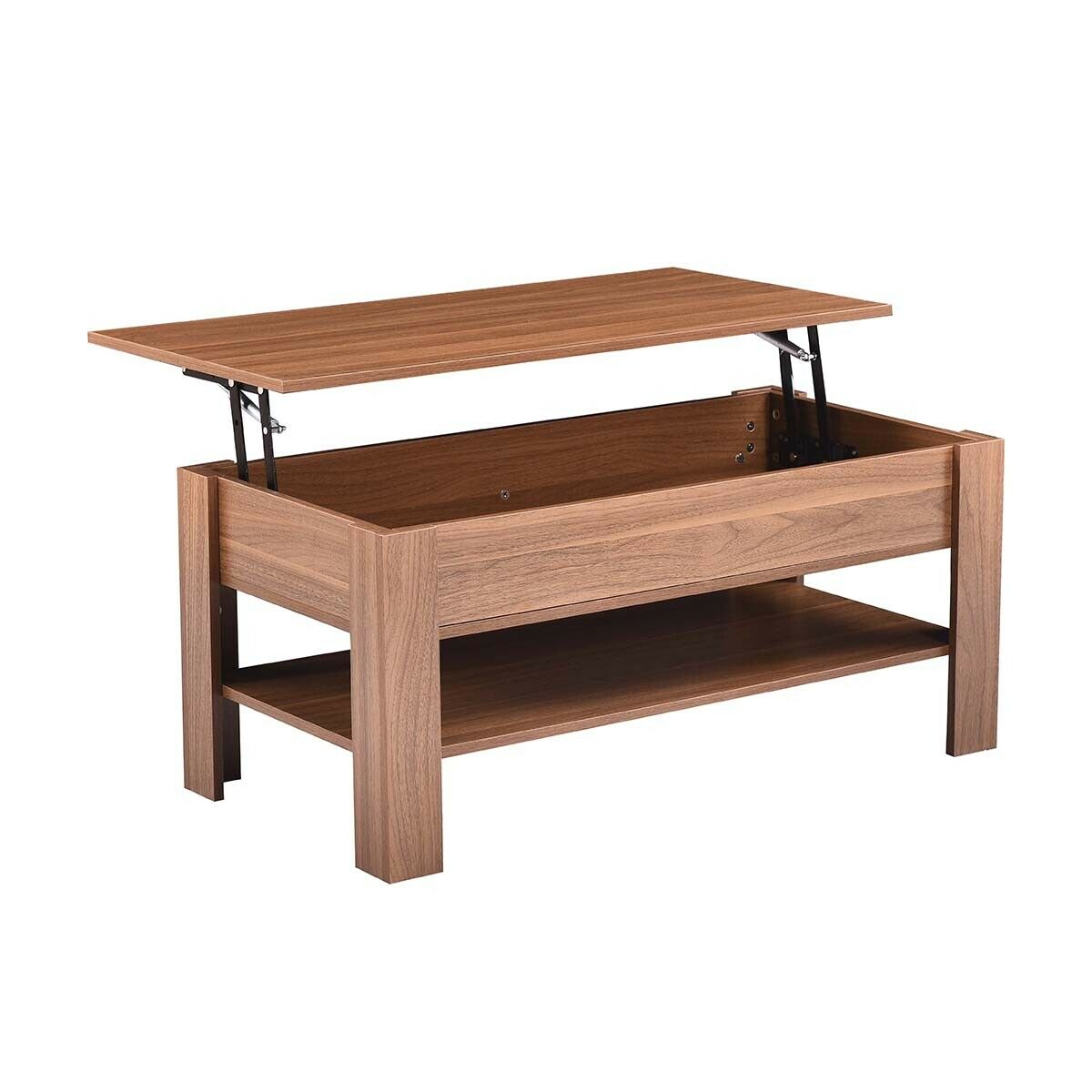 Wood Coffee Table For Living Room with Hidden Storage Lift-Top Table for Home