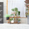 Pinewood Solid Plant Stand Shelf MULTI TIER Flower Pots Storage Display Wheeled