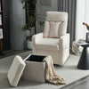 Swivel Chair with Ottoman Footrest Stool Armchair Single Padded Seat Sofa HT