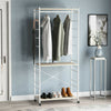 Coat rank Shoe Rack Hanging Bench Seat Hanger with Removable 6 Hooks Wood