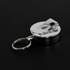 2X Recoil Extendable Metal Wire 65cm Key Chain Ring Clip Pull Keyring Retracting