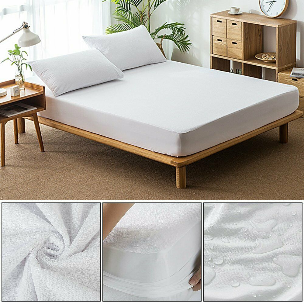 Waterproof Terry Towel Mattress Protector Fitted Sheet Soft Bed