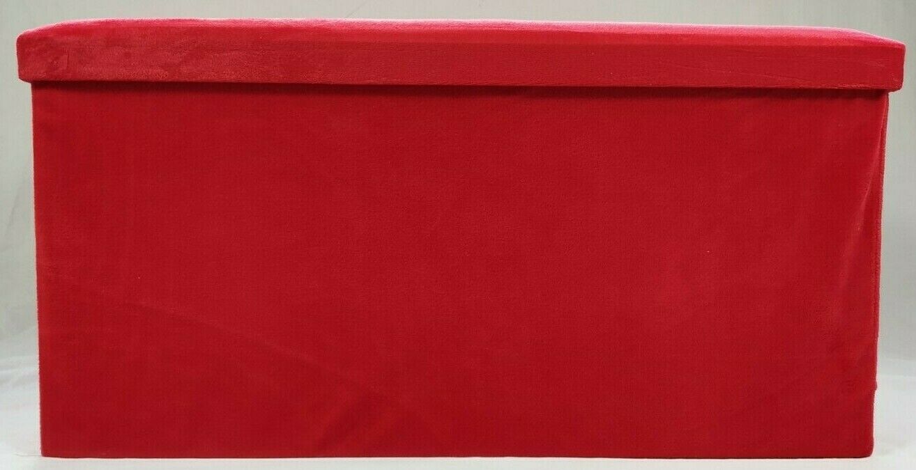 Soft Velvet Diamante Ottoman Folding Storage Box Footstool Seat new colour