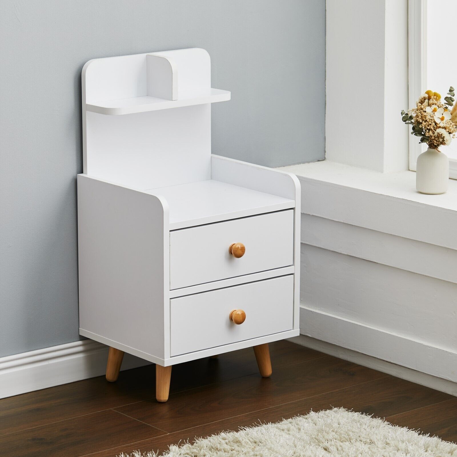 Bedside Table Cabinet End table Nightstand W/Drawer Storage Bedroom Furniture UK