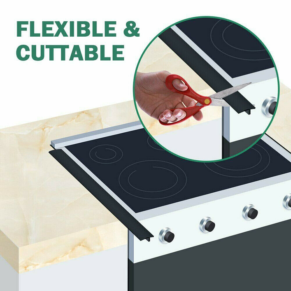 2X Silicone Kitchen Seals Gap Filler Stove Counter Gap Cover for Cooker Worktop
