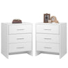 3 Drawers Bedside Table Nightstand Cabinet Bedroom Furniture Storage Home White