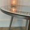 Round Crystal Mirrored Side Table Silver Sparkly Mirror Side Contemporary Retro