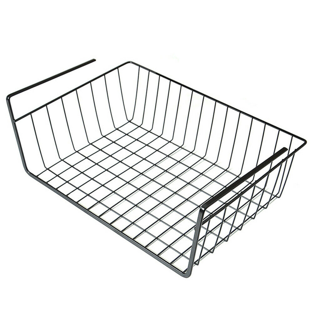 Small/Large Under Shelf Cabinet Storage Basket Hanging Rack Kitchen Organizer UK