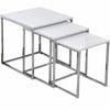 Nest of 3 Tables White Chrome Set Coffee Side Lamp Living Room Units