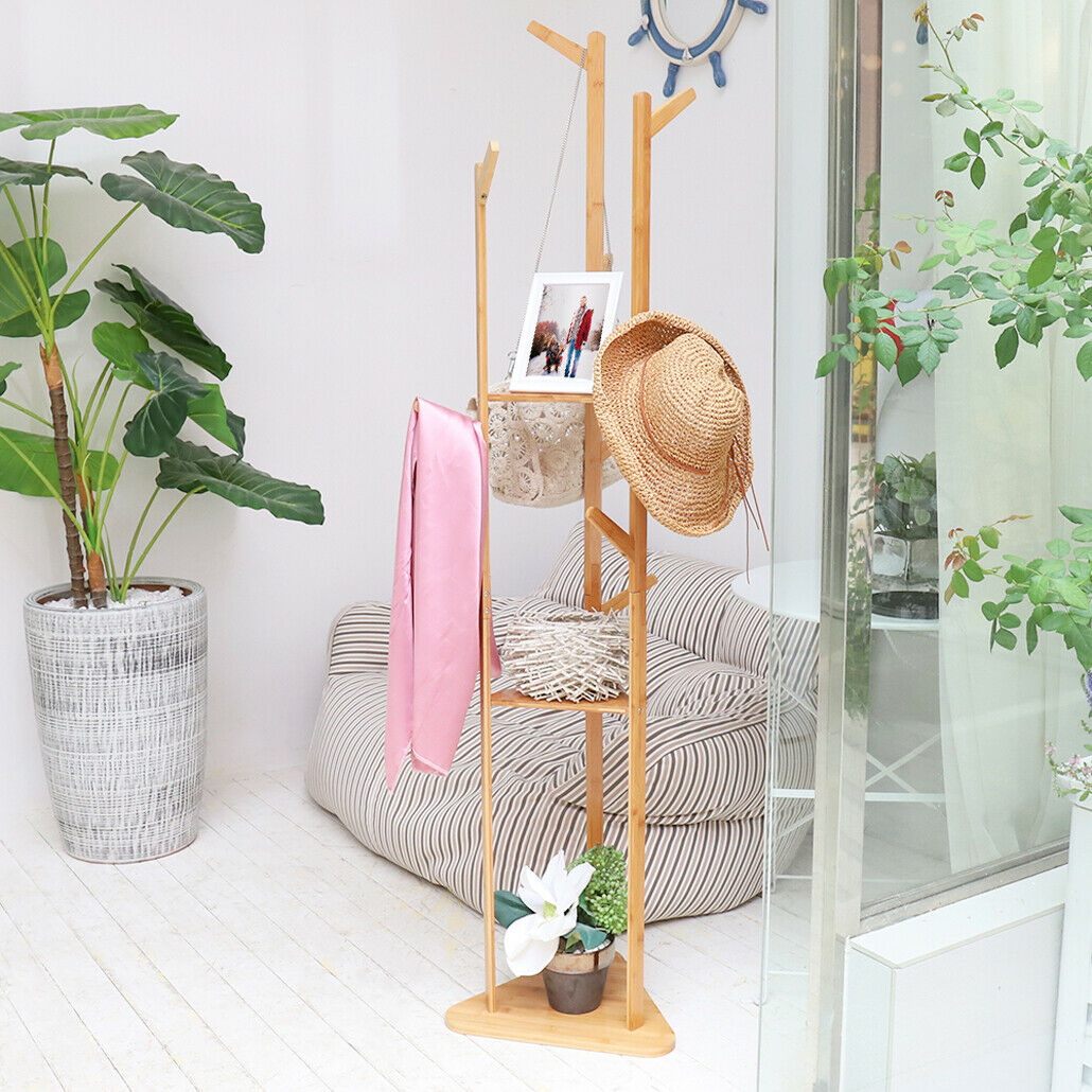 9 Hooks Coat Stand Bags Jacket Hallway Studio Tree Rack Clothes Hanger Organizer