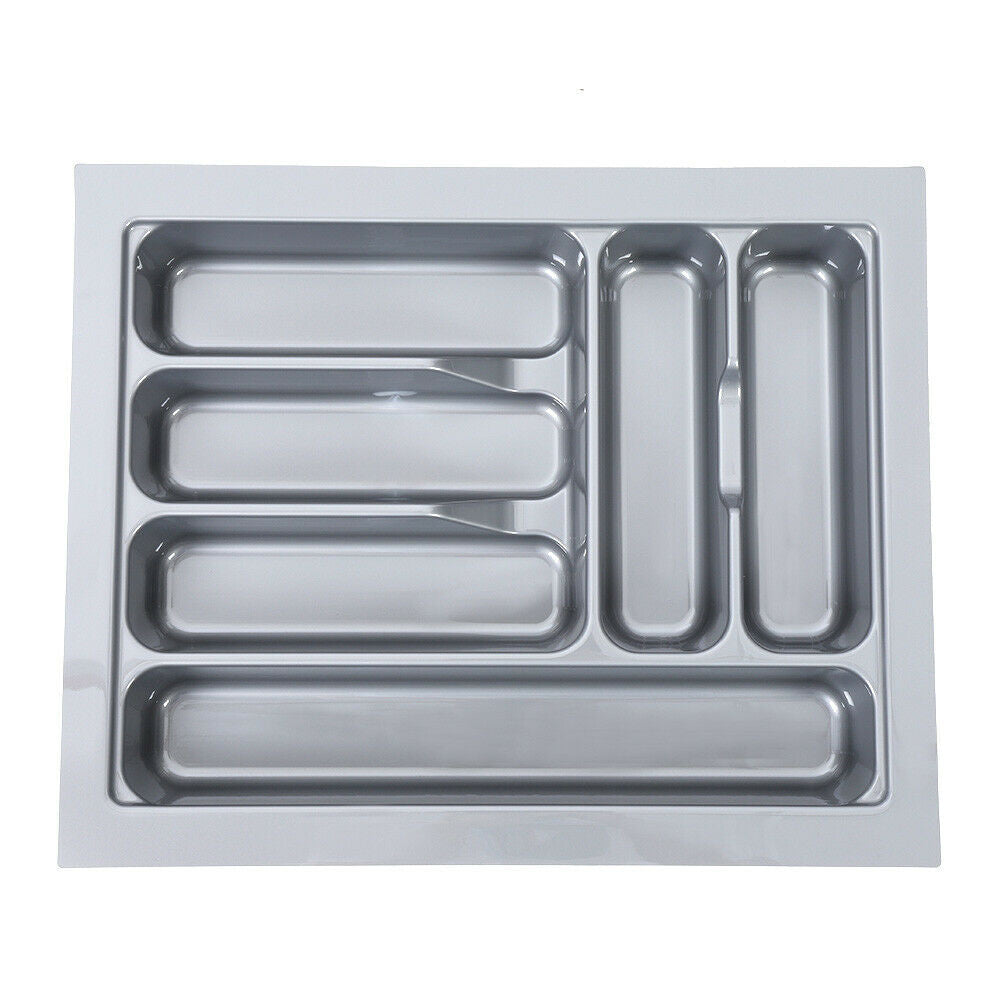 CUTLERY TRAY INSERT KITCHEN DRAWER QUALITY ABS BOX ORGANISER STORAGE GREY