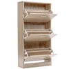 3 Drawer Shoe Cabinet Storage Rack Hallway Cupboard Stand Unit Wooden Footwear