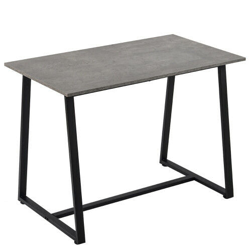 4-Seater Dining Table Set with 2 Benches Breakfast Kitchen Furniture Steel Frame