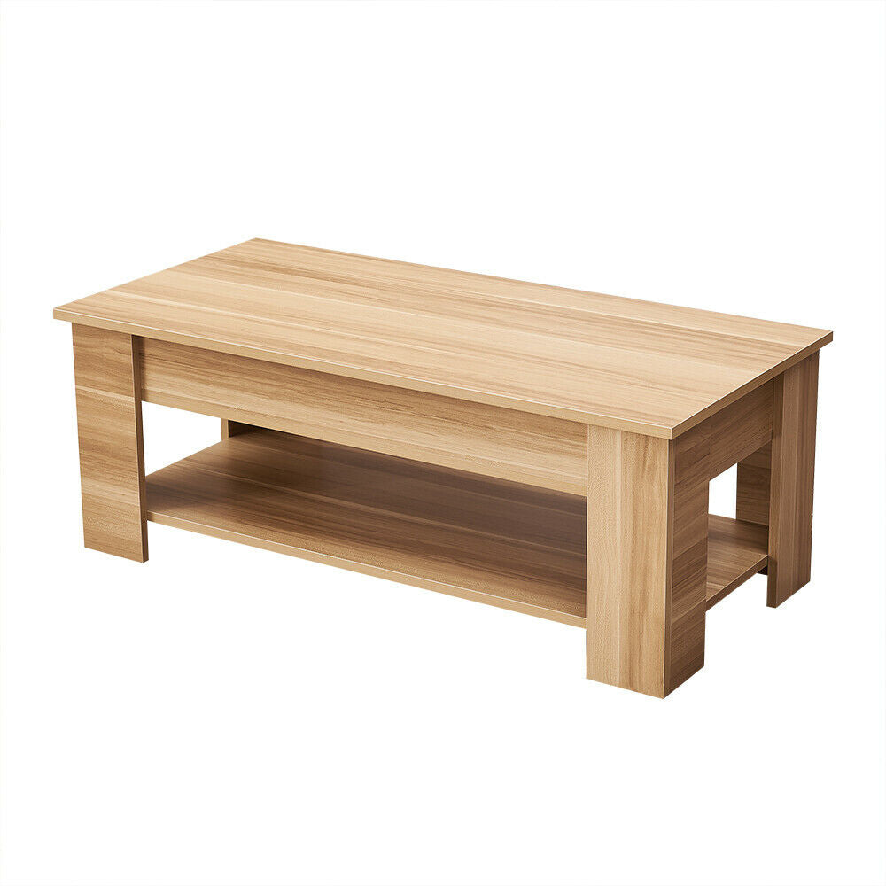 Lift Up Top Coffee Table Wooden Coffee Tea Table with Sliding Top Hidden Storage