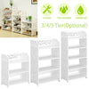 3/4/5 Tiers White Wooden Bookcase Display Stand Shoe Rack Storage Bathroom Units