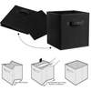 6pcs Foldable Storage Collapsible Box Home Clothes Organizer Fabric Cube Black