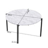 Round Coffee Table Marble Effect Living Room Sofa Side Table With Metal Legs