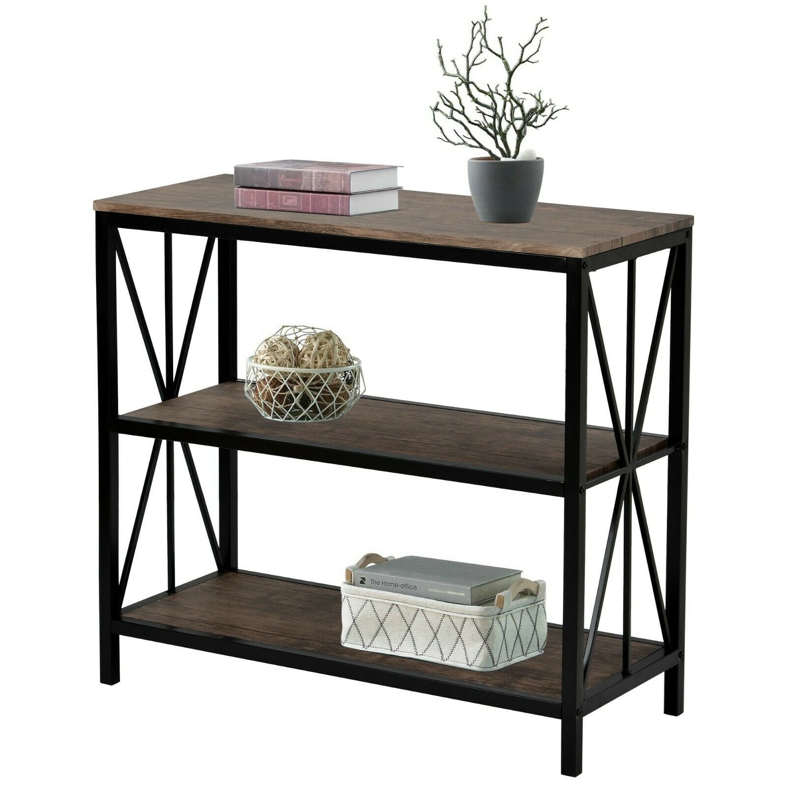 3-Tier Console Sofa Table Side/End Table Shelf Entryway Hallway Furniture UK