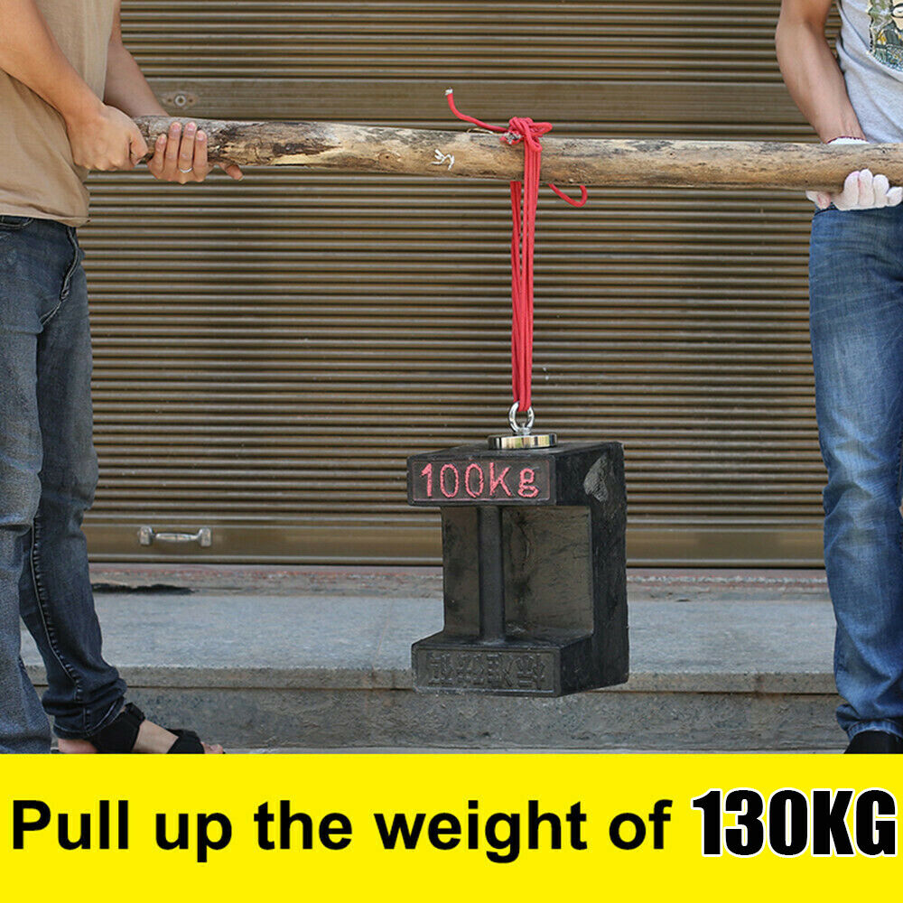 90kg-500kg Double Sided Large Powerful Neodymium Magnet Fishing & 10m Rope Set