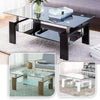 Rectangle Glass Coffee Table Modern Living Room Furniture Top Lower Shelf Chrome