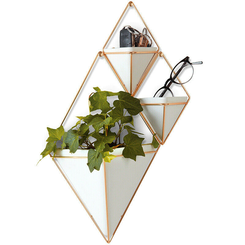 Wall Hanging Flower Plant Pots Geometric Art Decorative Basket Vase Planter Box