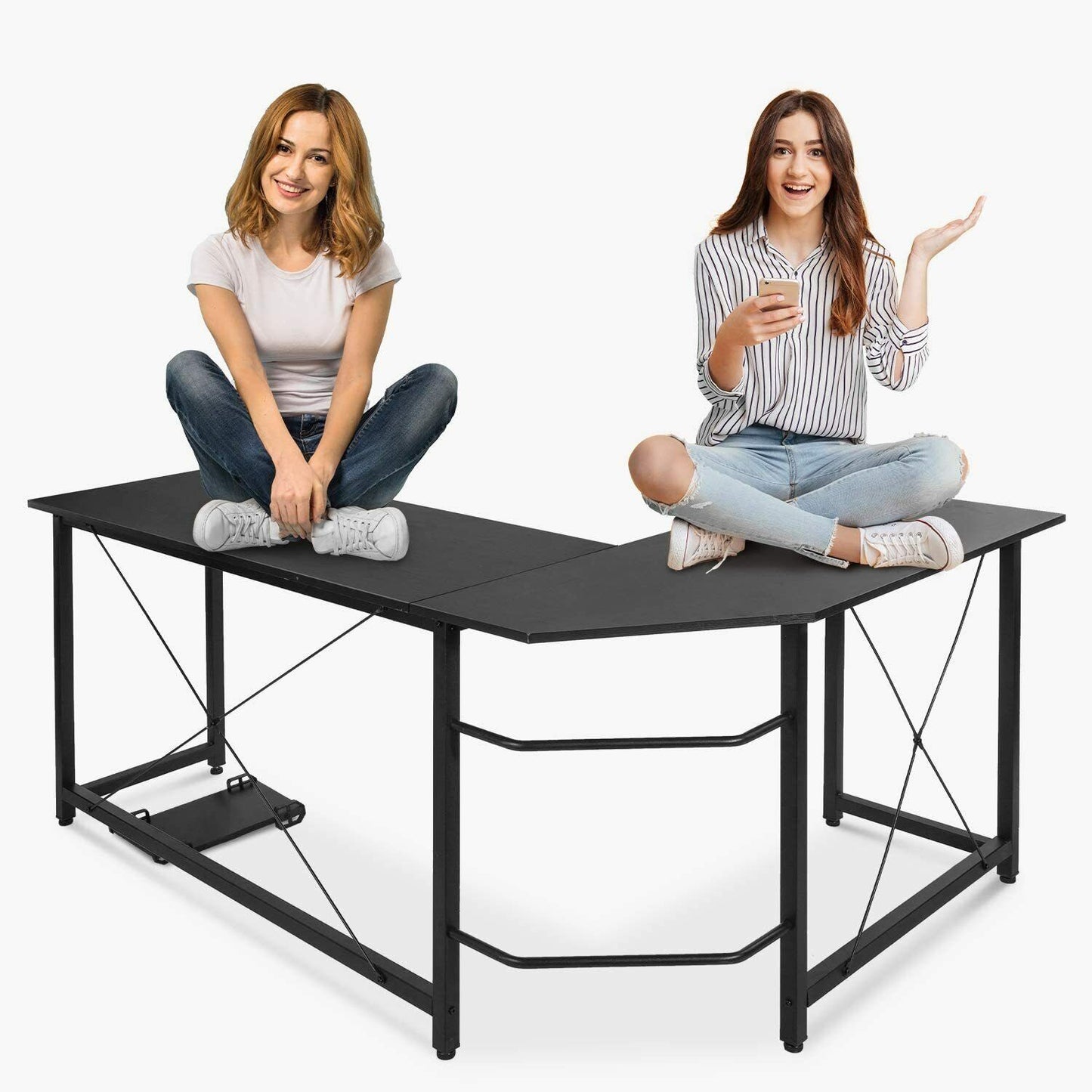Large L Shape Computer Desk Laptop PC Study Table Home Office Workstation Gaming