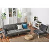 3 Seater Grey Velvet Fabric Corner Sofa Bed Recliner with Footstool Option